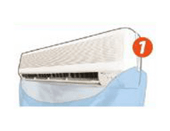 1. Turn off air-conditioner, fit NORCA bag securely around it